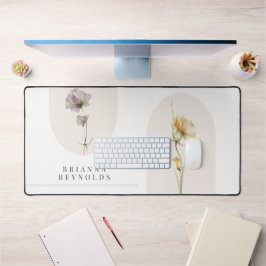 Eenvoudige Moderne Boho Wildbloemen op Wit Bureaumat