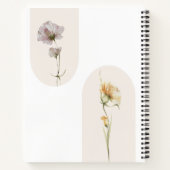 Eenvoudige Moderne Boho Wildbloemen op Wit Notitieboek (Achterkant)