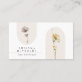 Eenvoudige Moderne Boho Wildbloemen op Wit Visitekaartje (Voorkant)