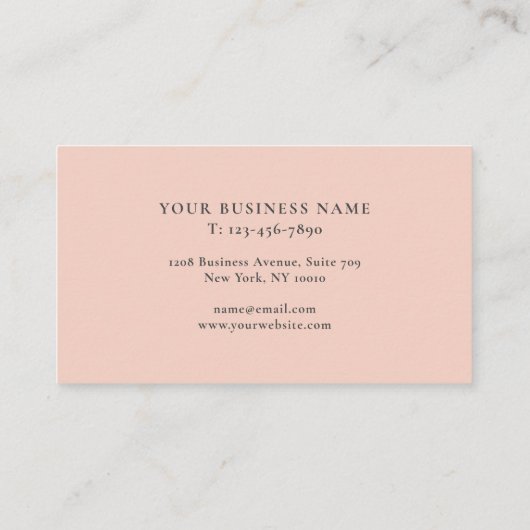 Eenvoudige Moderne Boho Wildbloemen op Zacht Roze Visitekaartje (Achterkant)