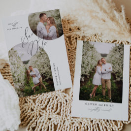 Eenvoudige moderne boog cirkel foto opslaan van de kaart