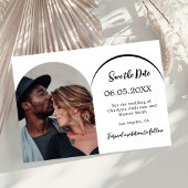 Eenvoudige moderne boog foto bruiloft save the date
