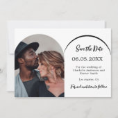 Eenvoudige moderne boog foto bruiloft save the date (Voorkant)