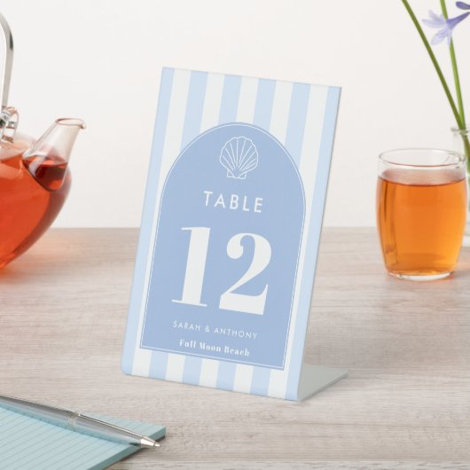 Eenvoudige Moderne Boog Kust Trouwtafelnummers Reclamebord Met Voetstuk (Insitu)