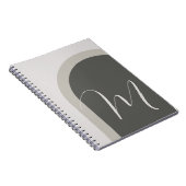 Eenvoudige Moderne Boog met Monogram Initiaal Notitieboek (Rechterzijde)