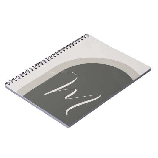 Eenvoudige Moderne Boog met Monogram Initiaal Notitieboek (Linkerzijde)