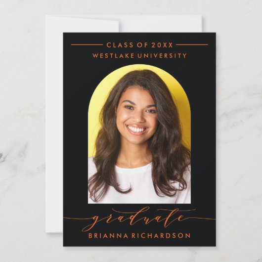 EENVOUDIGE MODERNE BOOG SCRIPT AFSTUDEERUITNODIGIN KAART (Voorkant)