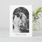 Eenvoudige moderne boog vakantie bruiloft aankondi kaart (Staand voorkant)