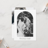 Eenvoudige moderne boog vakantie bruiloft aankondi kaart (Voorkant / Achterkant in situ)