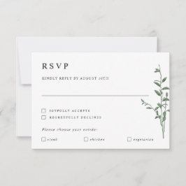 Eenvoudige Moderne Boom Branch Botanical Wedding R RSVP Kaartje