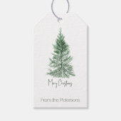 Eenvoudige moderne boom gepersonaliseerde Kerstmis Cadeaulabel (Voorkant)