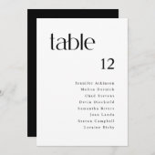 Eenvoudige moderne bordkaarten voor bruiloft kaart (Voorkant / Achterkant)