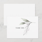 Eenvoudige moderne botanische douane dank u bedankkaart (Voorkant / Achterkant)