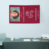 Eenvoudige moderne Bourgogne Foto 40e verjaardag W Spandoek (Beurs)