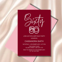 Eenvoudige moderne Bourgogne typografie 60e verjaa