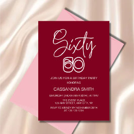 Eenvoudige moderne Bourgogne typografie 60e verjaa Kaart