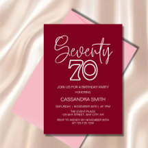 Eenvoudige moderne Bourgogne typografie 70e verjaa