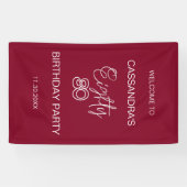 Eenvoudige moderne Bourgogne typografie 80e verjaa Spandoek (Horizontaal)