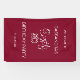 Eenvoudige moderne Bourgogne typografie 80e verjaa Spandoek