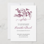 Eenvoudige Moderne Bourgondiër Trouwupdate Kaart (Voorkant)