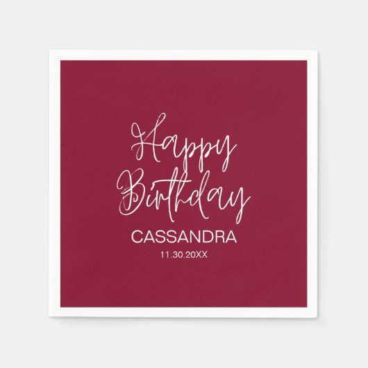 Eenvoudige moderne Bourgondische typografie Verjaa Servet (Voorkant)