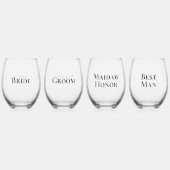 Eenvoudige Moderne Bruid bruidegom Maid of Honor B Wijnglas Zonder Voet (Voorkant)
