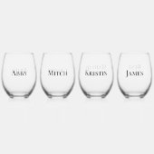 Eenvoudige Moderne Bruid bruidegom Maid of Honor B Wijnglas Zonder Voet (Achterkant)