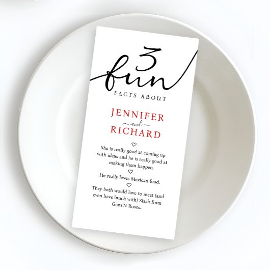 Eenvoudige moderne bruid en bruidegom leuke weetje servet