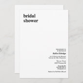 Eenvoudige moderne bruidsfeest kaart (Voorkant / Achterkant)