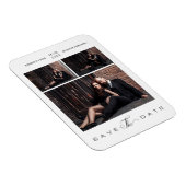 Eenvoudige moderne bruiloft 3 foto's collage magneet (Rechterzijde)