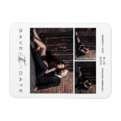 Eenvoudige moderne bruiloft 3 foto's collage magneet (Horizontaal)