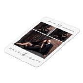 Eenvoudige moderne bruiloft 3 foto's collage magneet (Linkerzijde)