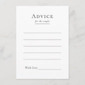 Eenvoudige moderne bruiloft advies Kaart (Voorkant)