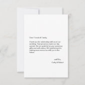 Eenvoudige moderne bruiloft bedankkaart W Opmerkin (Achterkant)