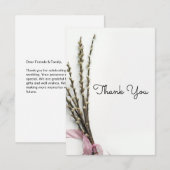 Eenvoudige moderne bruiloft bedankkaart W Opmerkin (Voorkant / Achterkant)