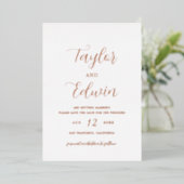 Eenvoudige moderne bruiloft bespaart de datum waar folie uitnodiging (Staand Voorkant)