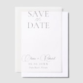 Eenvoudige moderne bruiloft Bewaar de datum Clear Vellum Uitnodigingen (Offset)