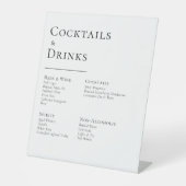Eenvoudige moderne bruiloft Drinken Bar Sign Reclamebord Met Voetstuk (Voorkant)