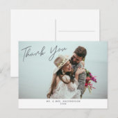 Eenvoudige moderne bruiloft Foto Dank u Briefkaart (Voorkant / Achterkant)