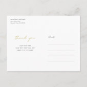 Eenvoudige moderne bruiloft Foto Dank u Briefkaart (Achterkant)