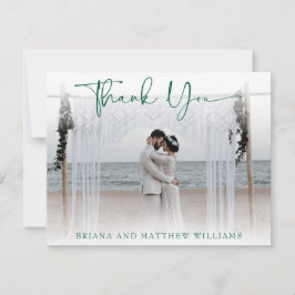 Eenvoudige moderne bruiloft foto Hartelijk dank Bedankkaart