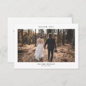 Eenvoudige moderne bruiloft foto Hartelijk dank Bedankkaart (Voorkant / Achterkant)