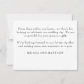 Eenvoudige moderne bruiloft foto Hartelijk dank Bedankkaart (Achterkant)