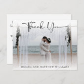 Eenvoudige moderne bruiloft foto Hartelijk dank Bedankkaart (Voorkant / Achterkant)