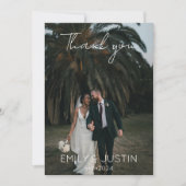 Eenvoudige moderne bruiloft foto Hartelijk dank Bedankkaart (Voorkant)
