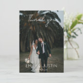 Eenvoudige moderne bruiloft foto Hartelijk dank Bedankkaart (Staand voorkant)