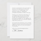 Eenvoudige moderne bruiloft foto Hartelijk dank Bedankkaart (Achterkant)