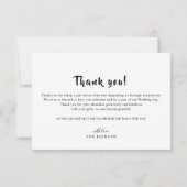 Eenvoudige moderne bruiloft foto Hartelijk dank Bedankkaart (Achterkant)