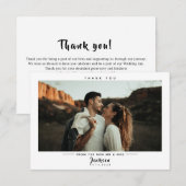 Eenvoudige moderne bruiloft foto Hartelijk dank Bedankkaart (Voorkant / Achterkant)
