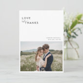 Eenvoudige moderne bruiloft fotocollage bedankkaart (Staand voorkant)